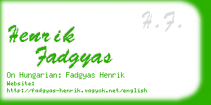 henrik fadgyas business card